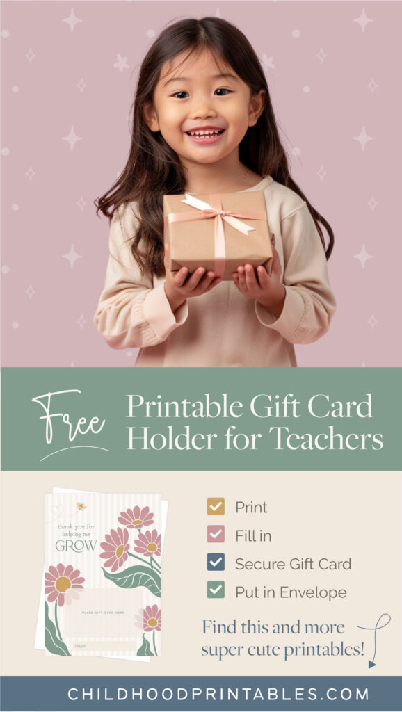 Free Printable Gift Card Holder For Teachers from Childhood Printables www.childhoodprintables.com