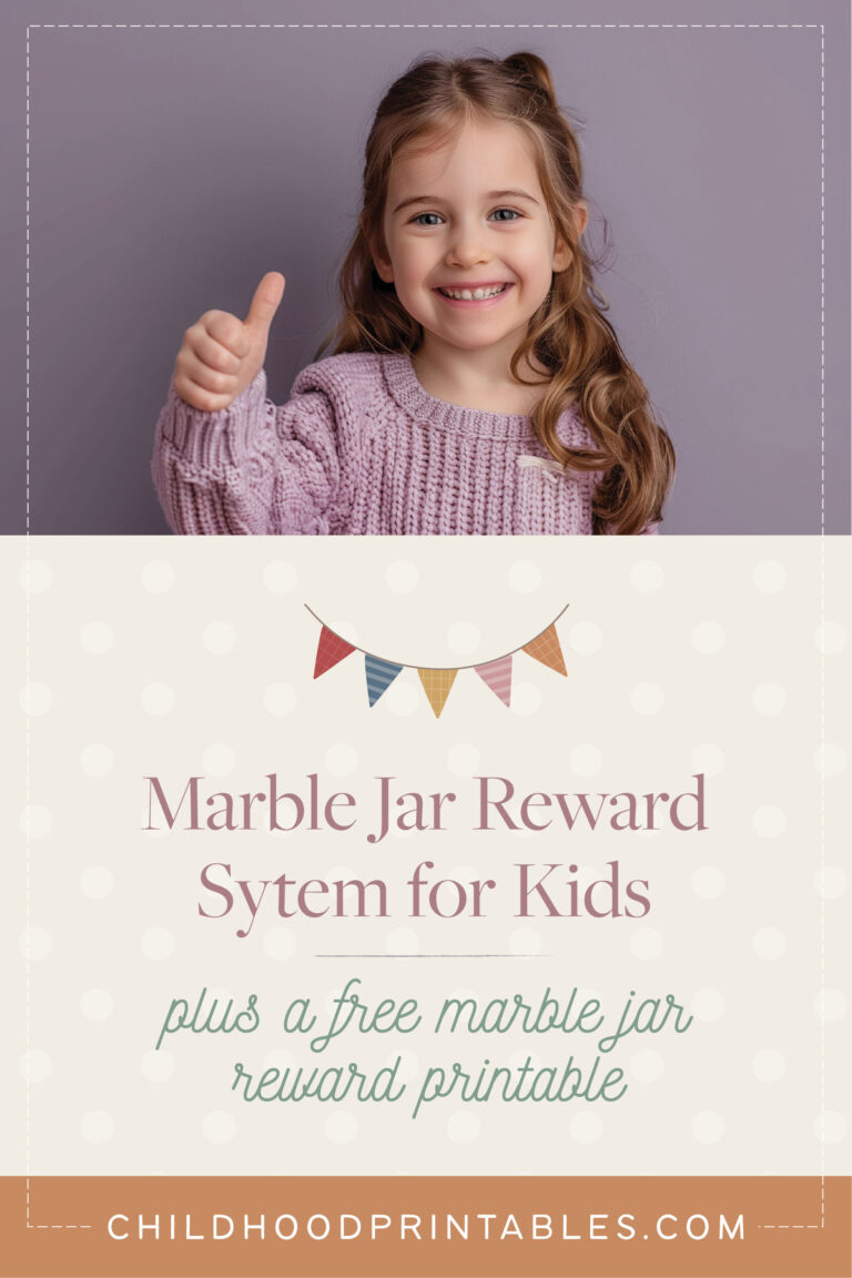 Free Printable Marble Jar Reward System for Kids