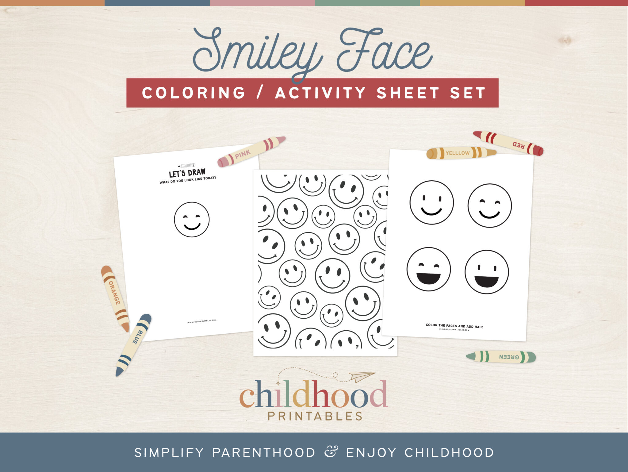 Smiley Worksheet Learning - Childhood Printables