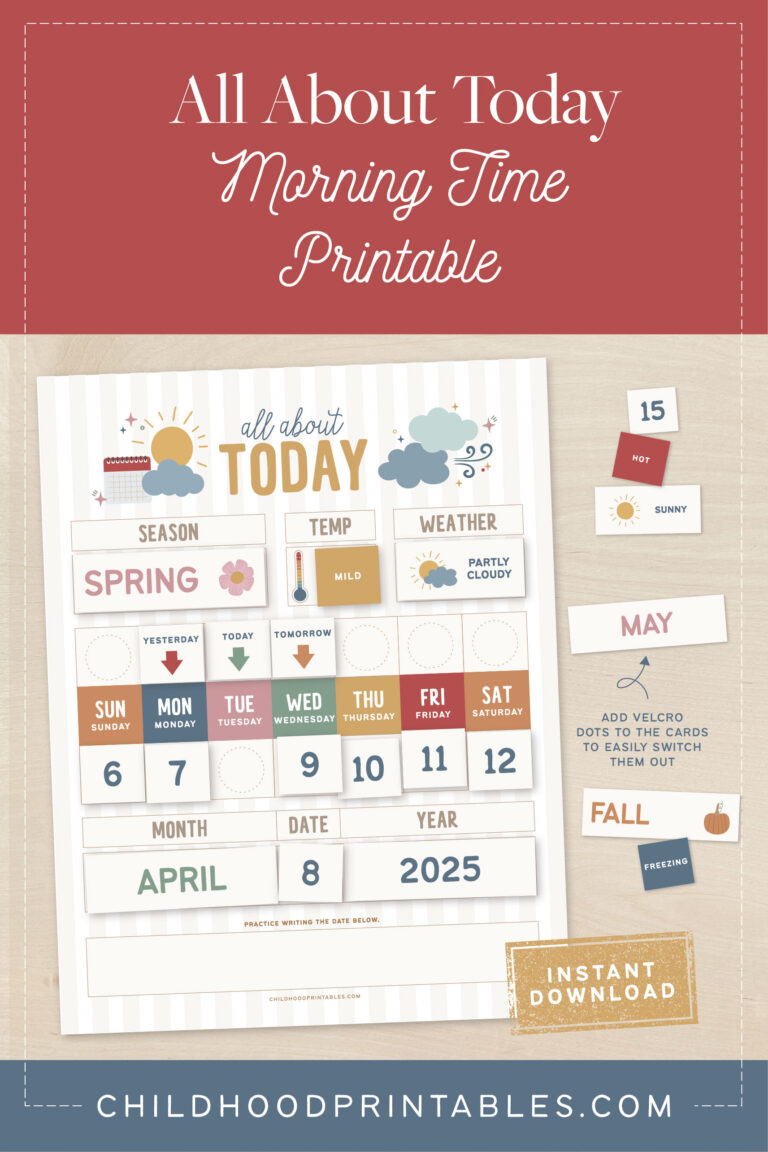 All About Today, Morning Time Printable
